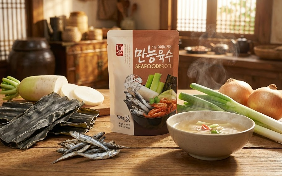 신선한 멸치와 다시마